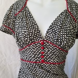 Retro black dot dress